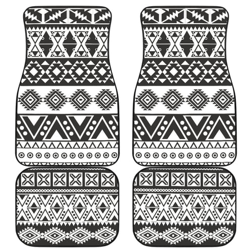 Aztec Pattern Black And White Car Mat
