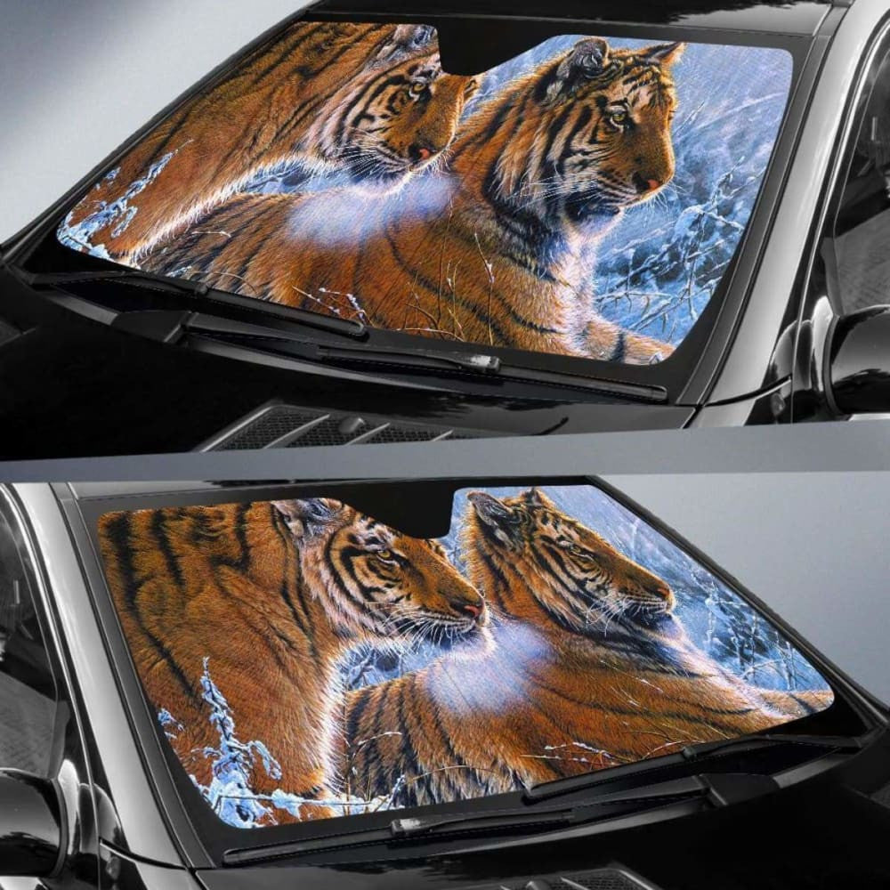 Tigers Oil PaintK Car Sun Shade
