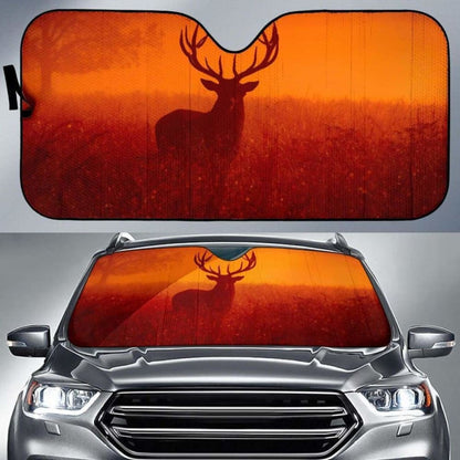 Reindeer Silhouette Foggy MistK Car Sun Shade