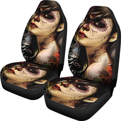 Pcs Sugar Skull Girl Car Seat Covers