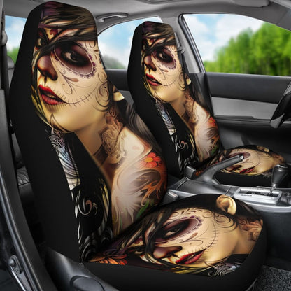 Pcs Sugar Skull Girl Car Seat Covers