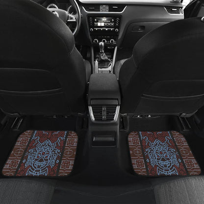 Boho Aztec Elephant Brown Blue Car Mat Set