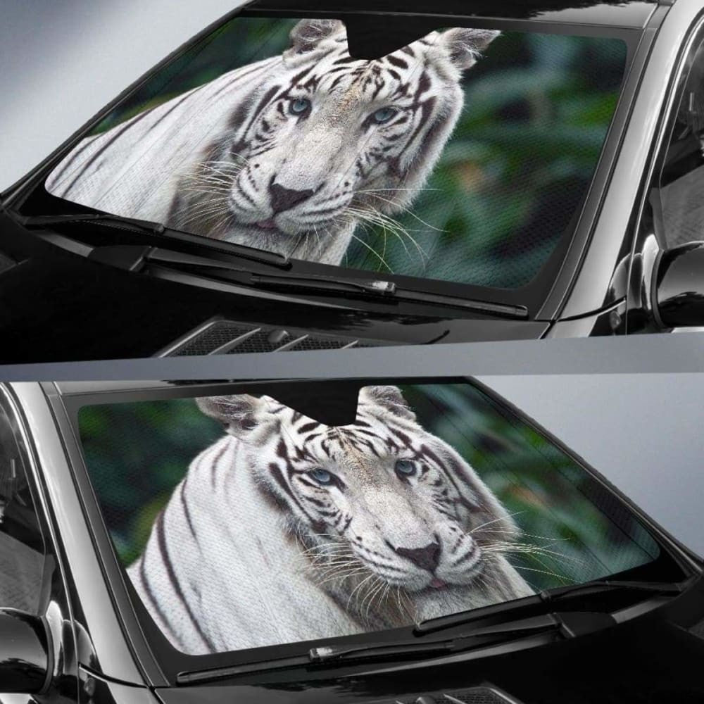 White Tiger Zoo Hd Car Sun Shade