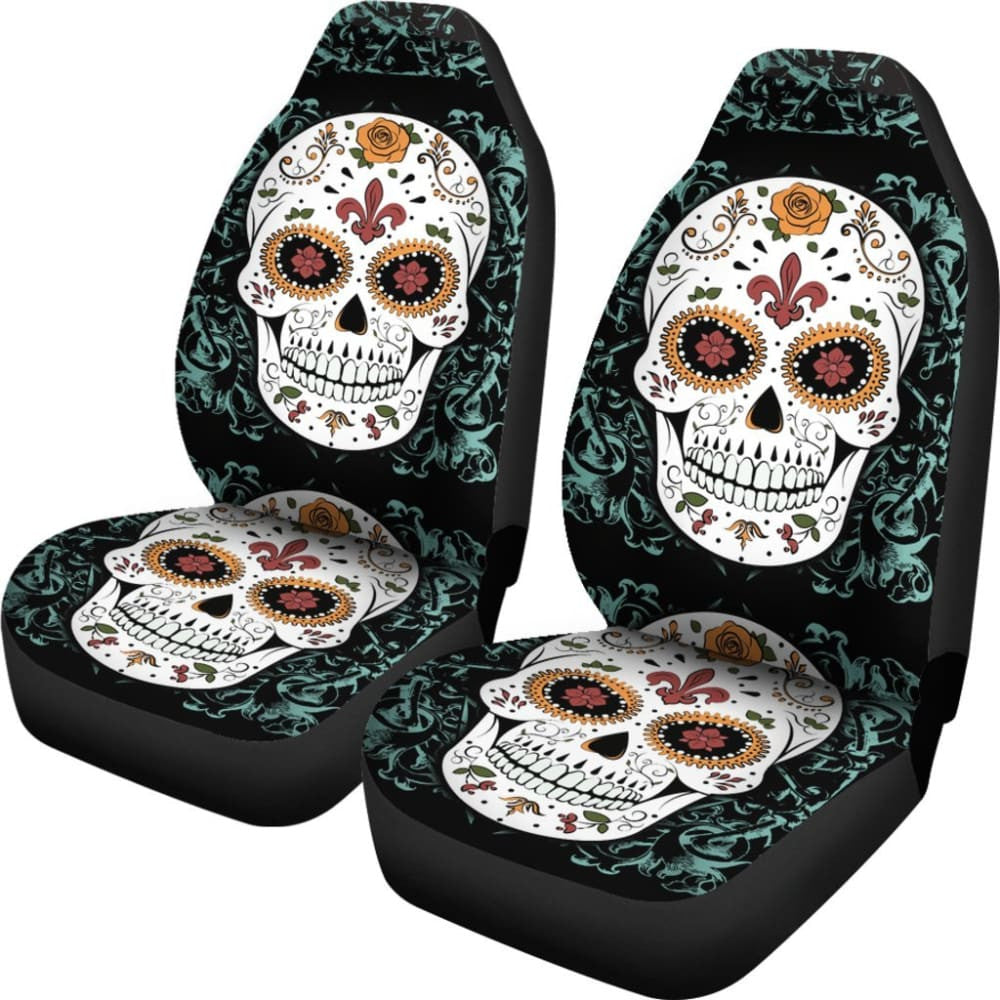 Vintage Sugar Skull Car Seat Covers