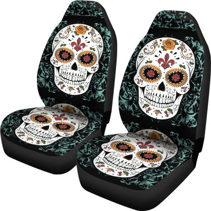 Vintage Sugar Skull Car Seat Covers