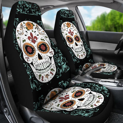 Vintage Sugar Skull Car Seat Covers