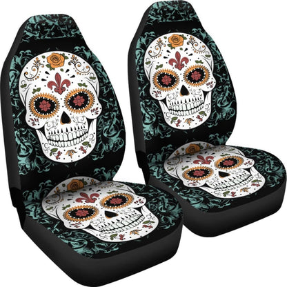 Vintage Sugar Skull Car Seat Covers