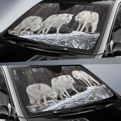 Snow Forest Wolf Auto Sun Shades