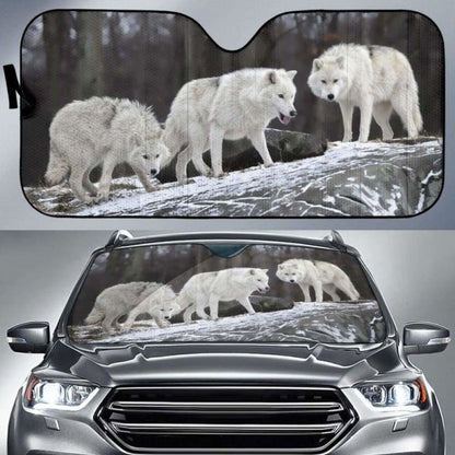 Snow Forest Wolf Auto Sun Shades