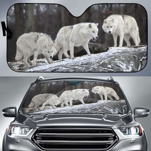 Snow Forest Wolf Auto Sun Shades