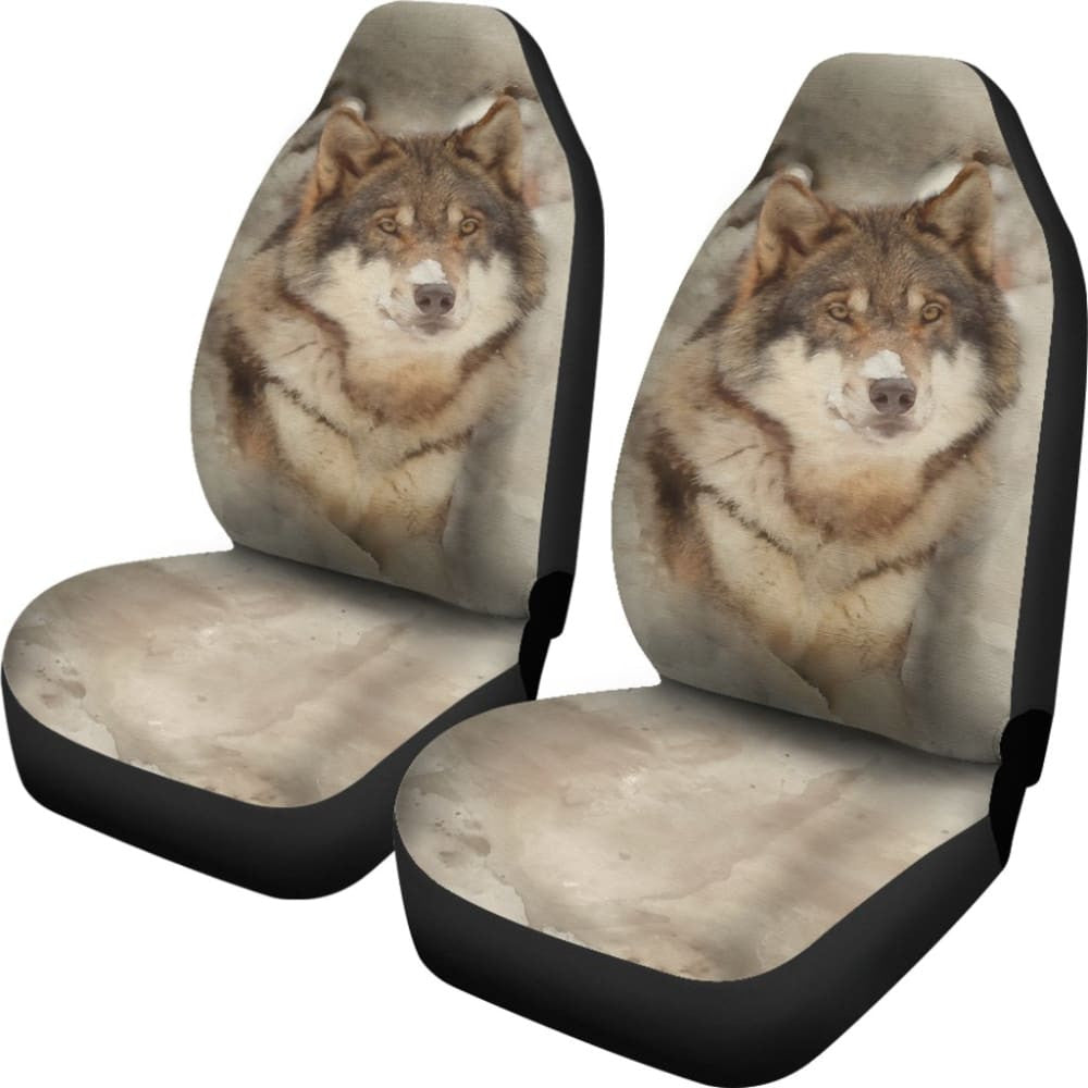 Snow Wolf Car Seat Covers