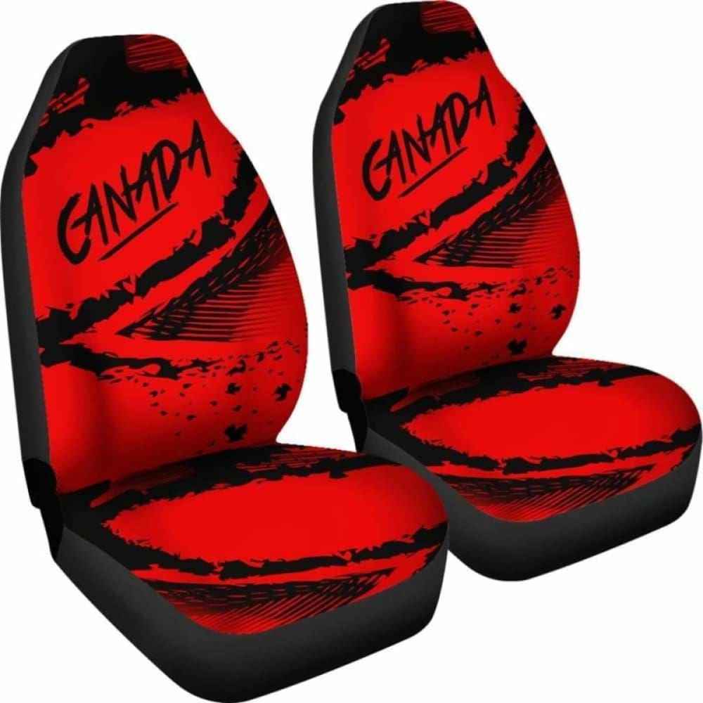 Canada Car Seat Covers - Red Black Color Blur Style -
