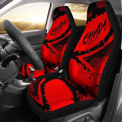 Canada Car Seat Covers - Red Black Color Blur Style -
