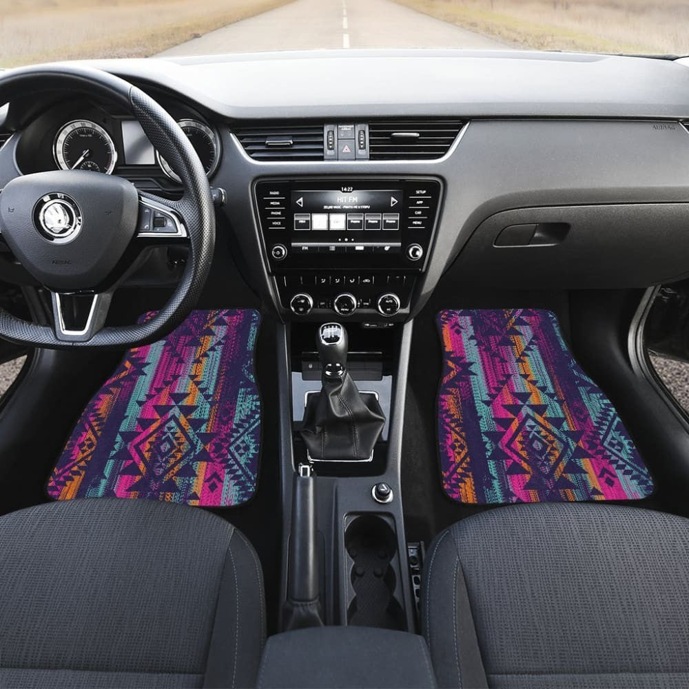 Colorful Boho Aztec Streaks Car Floor Mats