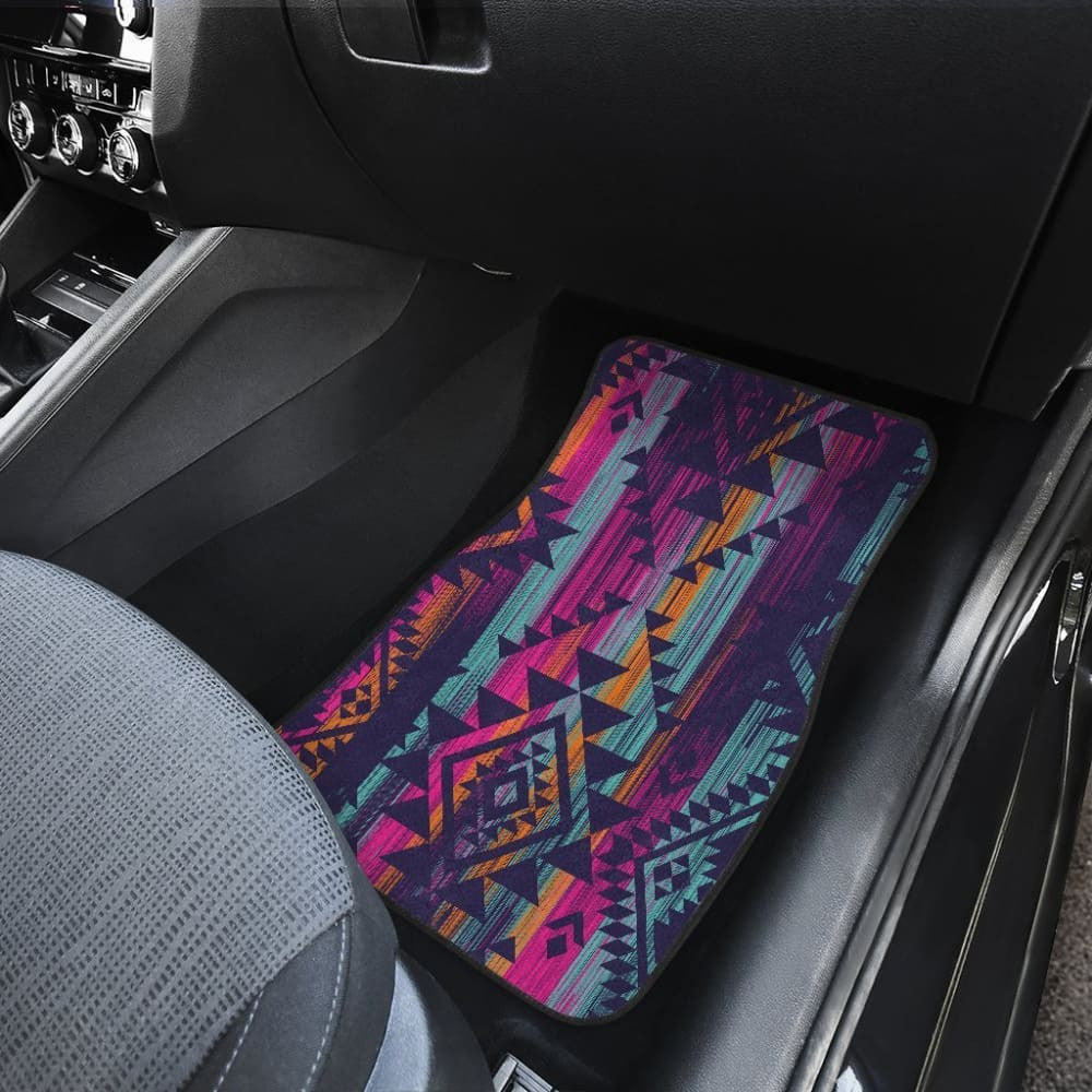 Colorful Boho Aztec Streaks Car Floor Mats