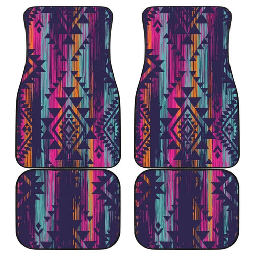 Colorful Boho Aztec Streaks Car Floor Mats