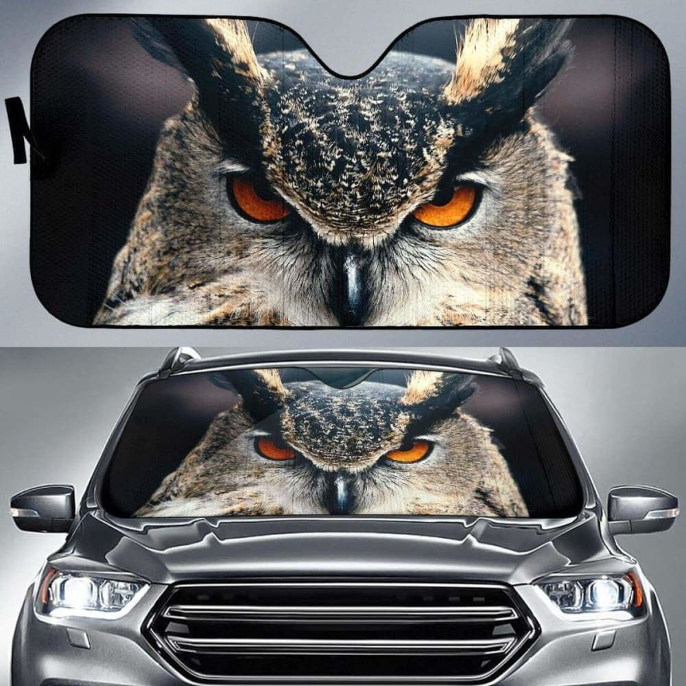 Owl Close UpK Car Sun Shade