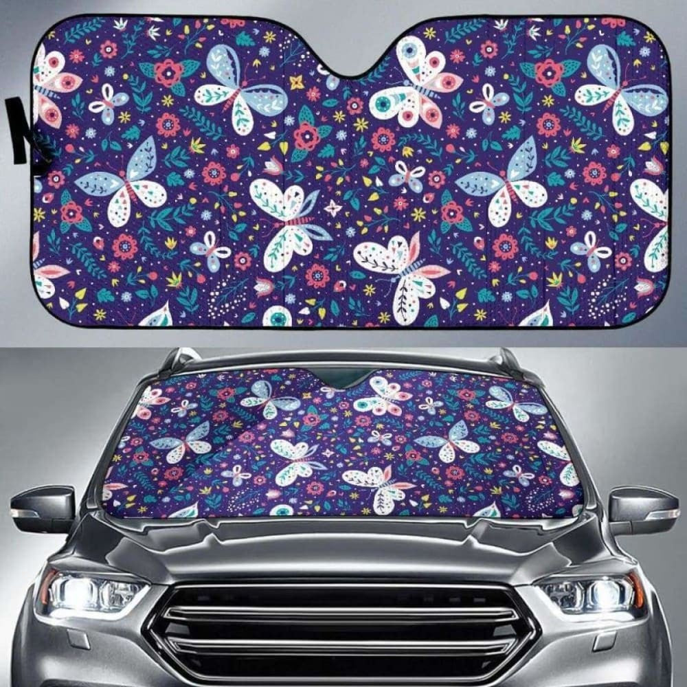 Colorful Butterfly Flower Pattern.Eps Car Auto Sun Shades