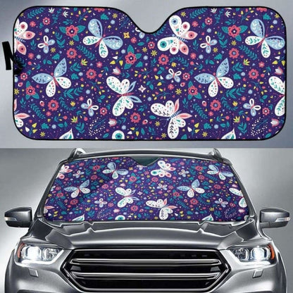 Colorful Butterfly Flower Pattern.Eps Car Auto Sun Shades