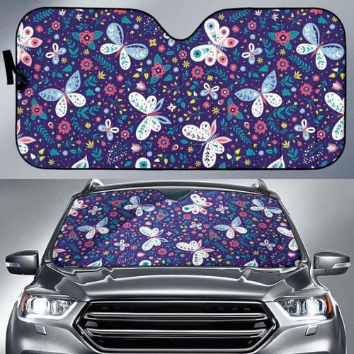Colorful Butterfly Flower Pattern.Eps Car Auto Sun Shades
