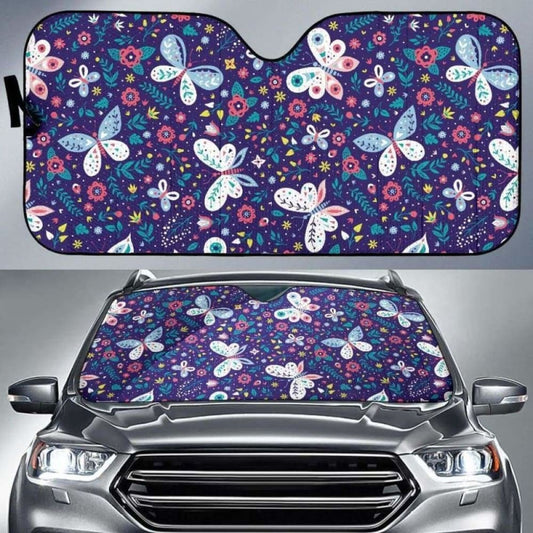 Colorful Butterfly Flower Pattern.Eps Car Auto Sun Shades