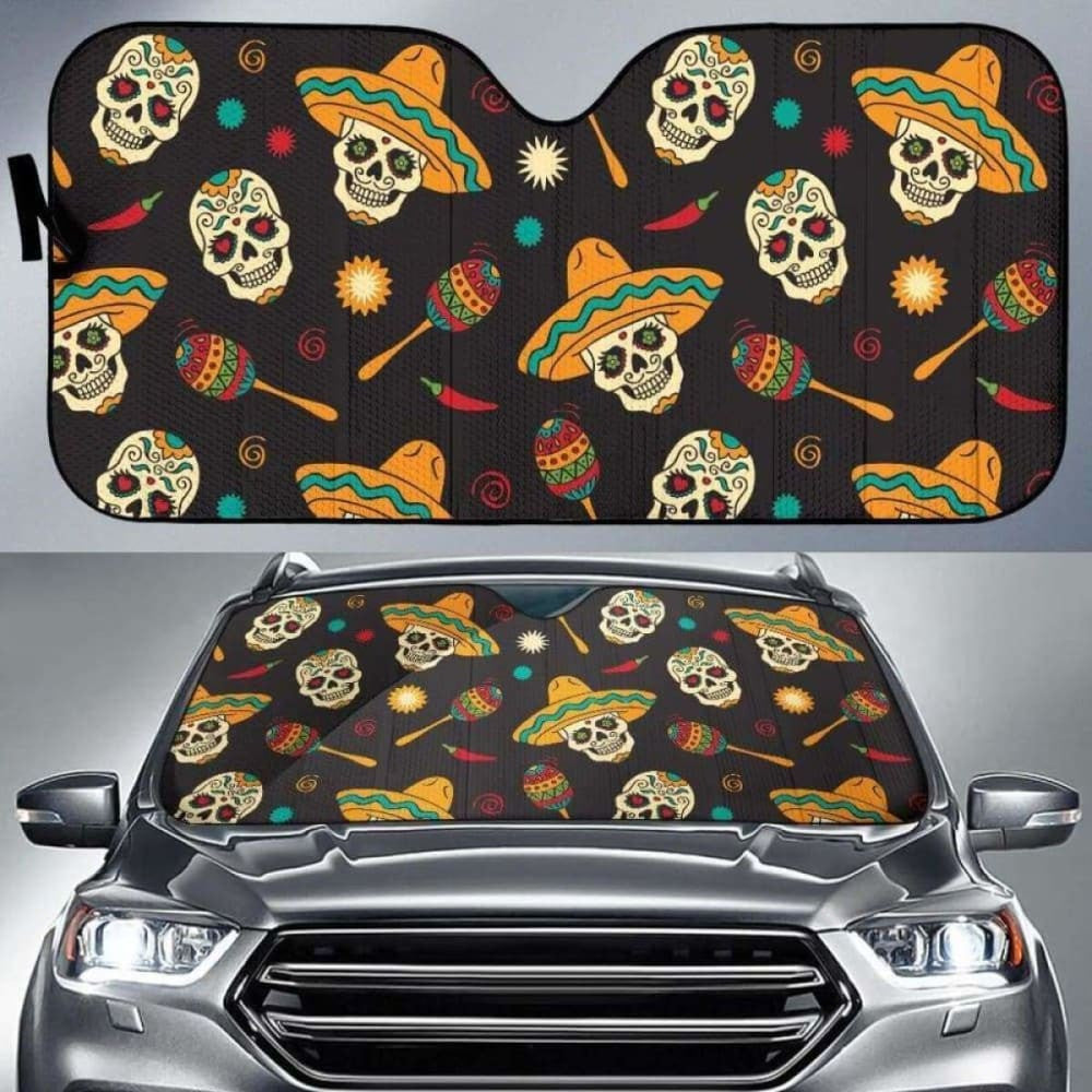 Sugar Skull Car Auto Sun Shade