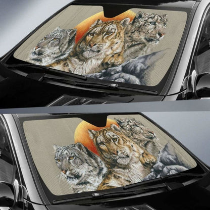 Car Sun Shade Big Cat Family