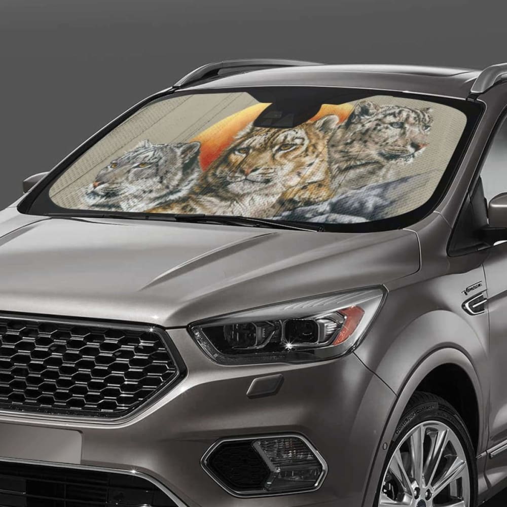 Car Sun Shade Big Cat Family