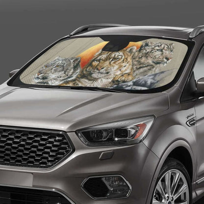 Car Sun Shade Big Cat Family