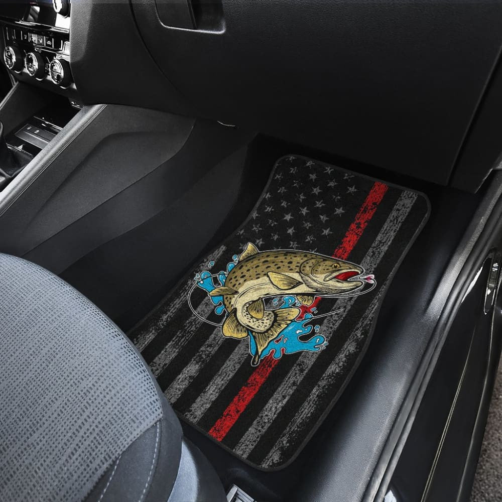 Trout Fish Thin Line Automotive Car Floor Mats