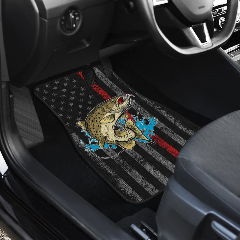 Trout Fish Thin Line Automotive Car Floor Mats
