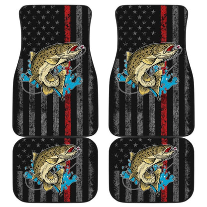 Trout Fish Thin Line Automotive Car Floor Mats