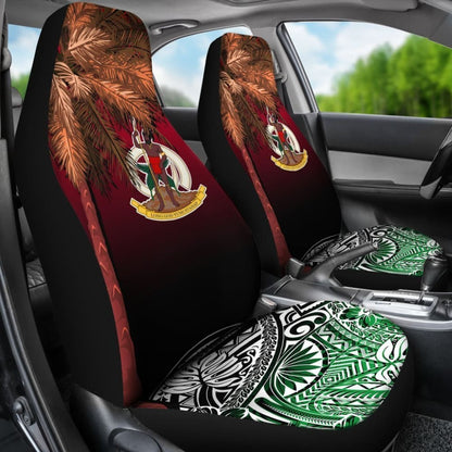 Vanuatu Car Seat Covers Polynesian Palm Tree Flag