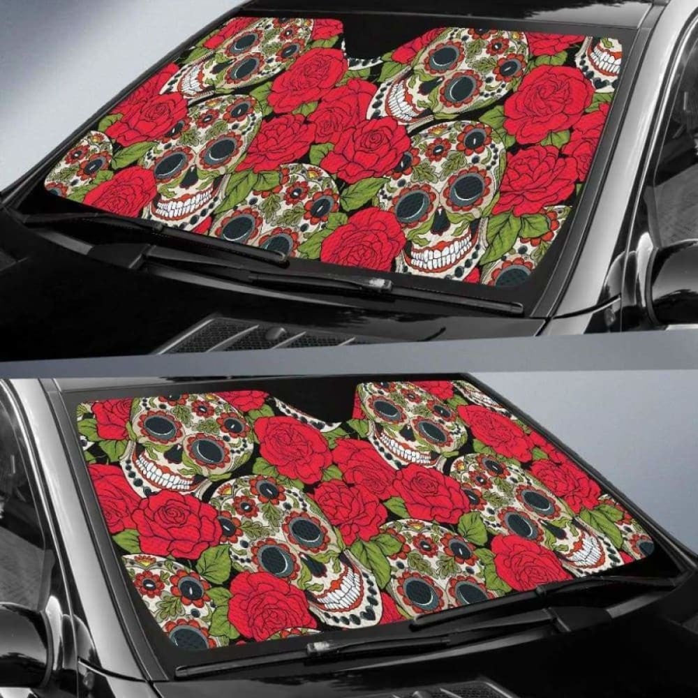 Sugar Skull Car Auto Sun Shade