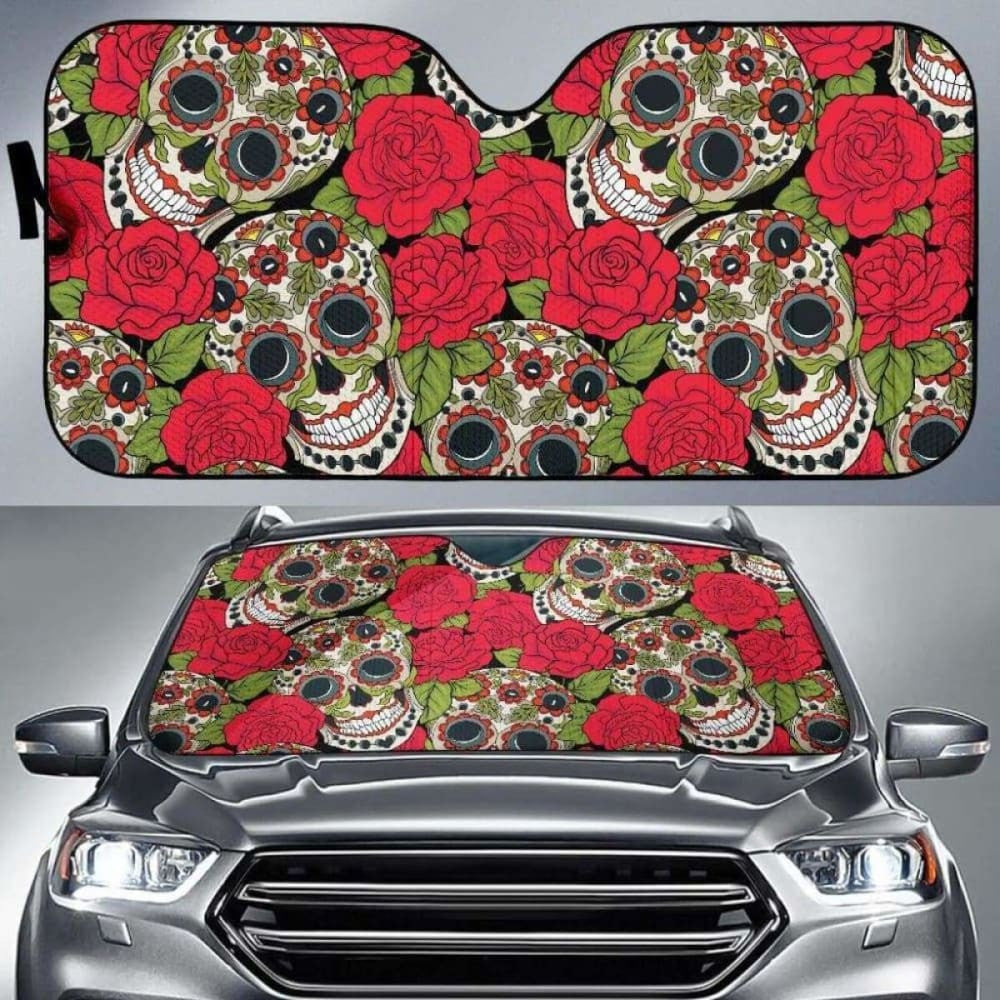 Sugar Skull Car Auto Sun Shade