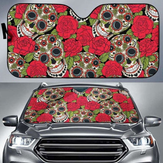 Sugar Skull Car Auto Sun Shade