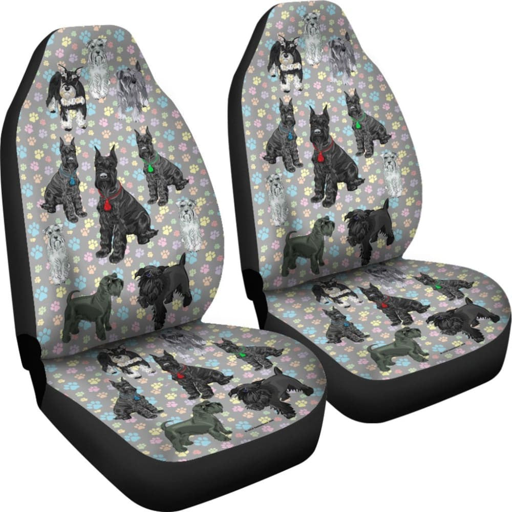I Love Schnauzers Car Seat Covers (Paw Prints, No Heart)  -