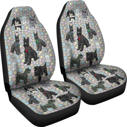 I Love Schnauzers Car Seat Covers (Paw Prints, No Heart)  -