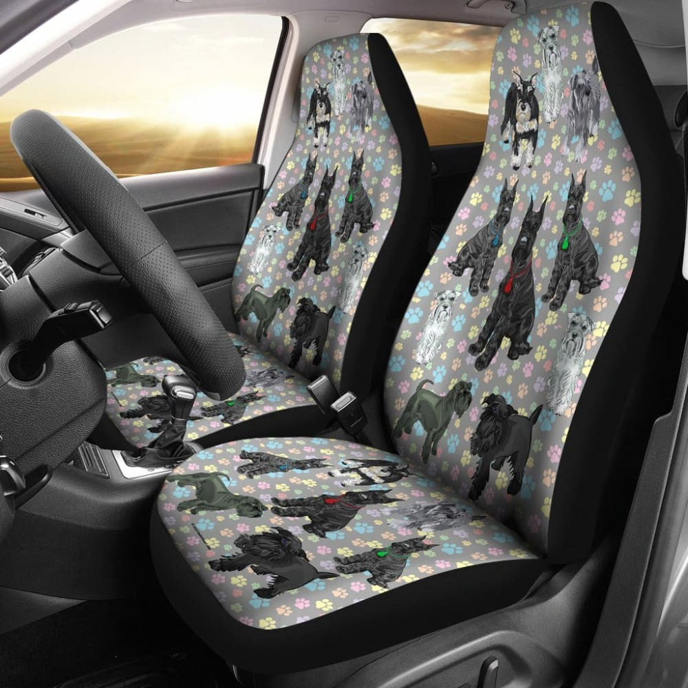 I Love Schnauzers Car Seat Covers (Paw Prints, No Heart)  -