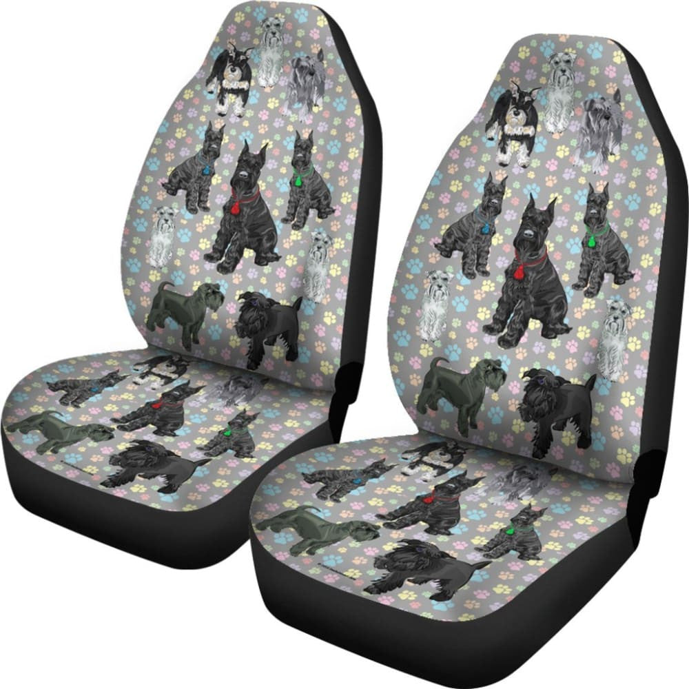 I Love Schnauzers Car Seat Covers (Paw Prints, No Heart)  -
