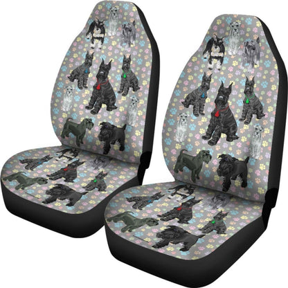 I Love Schnauzers Car Seat Covers (Paw Prints, No Heart)  -