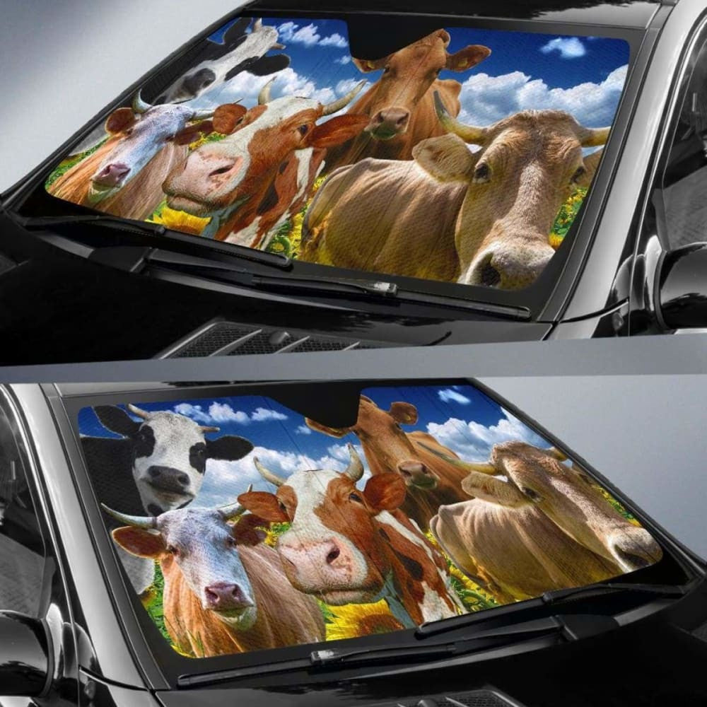 Auto Sun Shades - Cow