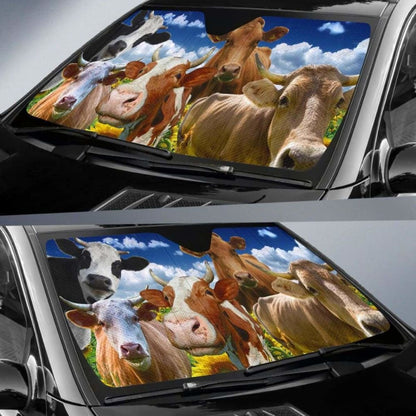 Auto Sun Shades - Cow
