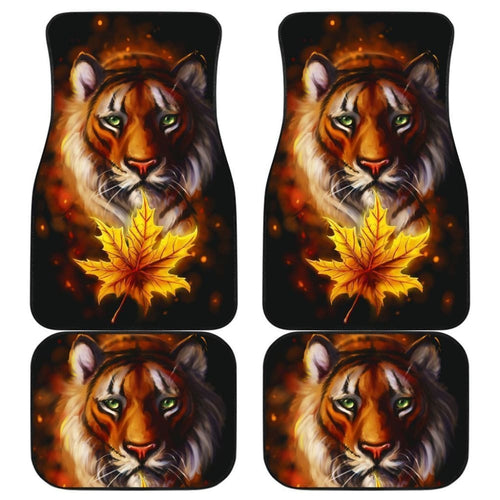 Tiger & Flower Art Car Floor Mats