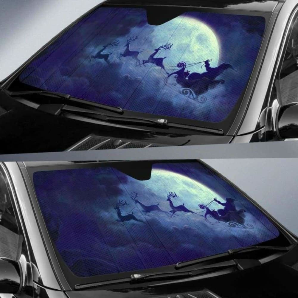 Santa Claus Moon Car Sun Shades