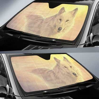 Car Sun Shade With Wolf Morning Glow