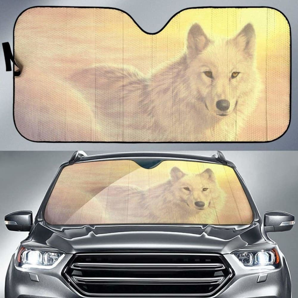 Car Sun Shade With Wolf Morning Glow