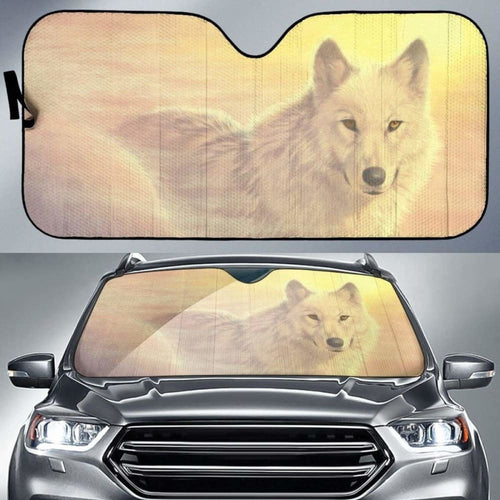 Car Sun Shade With Wolf Morning Glow
