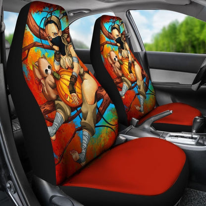 Ninja Girl With Pumpkin Anime Halloween Car Seat Covers
