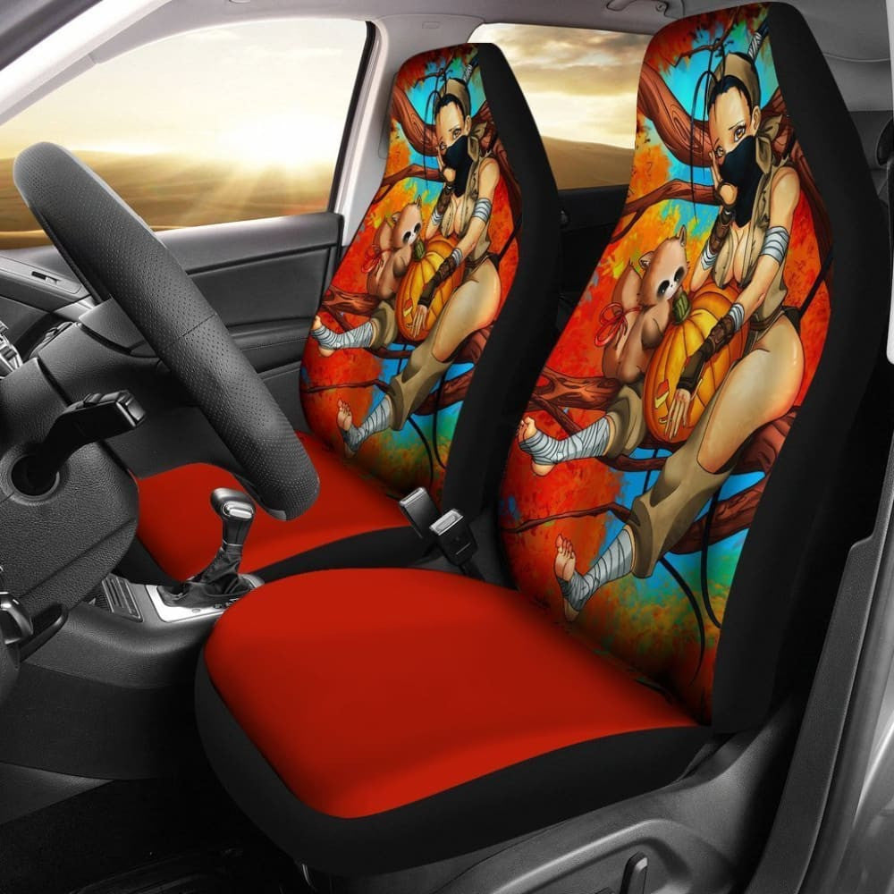 Ninja Girl With Pumpkin Anime Halloween Car Seat Covers